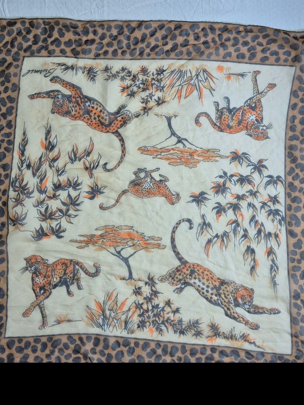 1960s-1970s.Vintage Boho Y2K Burmel Square Sheer Silk-Rayon Blend Scarf 23"×23" - Picture 9 of 9